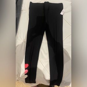 Loft lou and gray black leggings with hearts large NWT